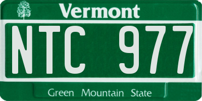 VT license plate NTC977