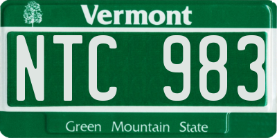 VT license plate NTC983
