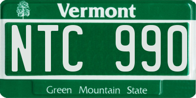 VT license plate NTC990