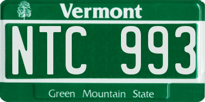 VT license plate NTC993