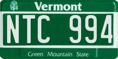 VT license plate NTC994