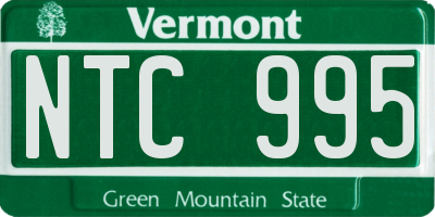VT license plate NTC995