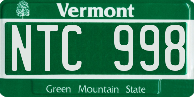 VT license plate NTC998