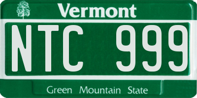 VT license plate NTC999