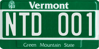 VT license plate NTD001