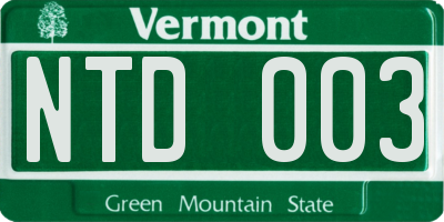 VT license plate NTD003