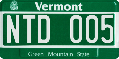 VT license plate NTD005