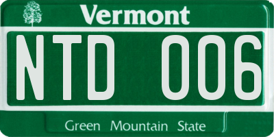 VT license plate NTD006