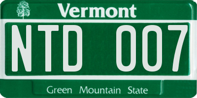 VT license plate NTD007