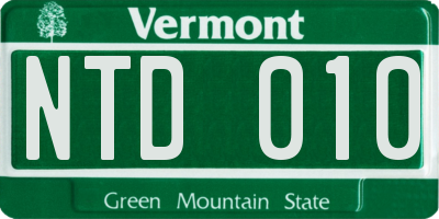 VT license plate NTD010