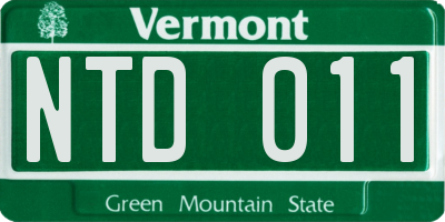 VT license plate NTD011