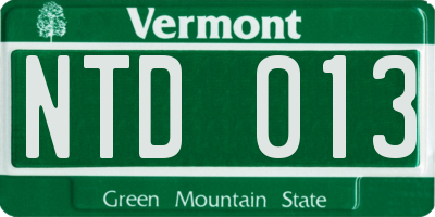 VT license plate NTD013
