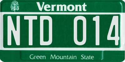 VT license plate NTD014