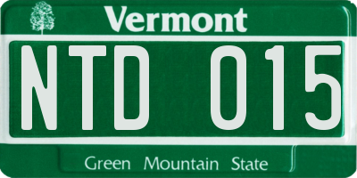 VT license plate NTD015