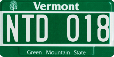 VT license plate NTD018