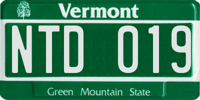 VT license plate NTD019