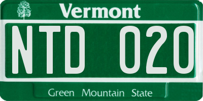 VT license plate NTD020
