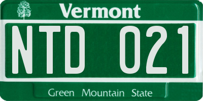 VT license plate NTD021