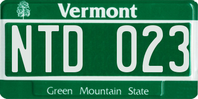 VT license plate NTD023