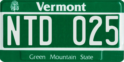 VT license plate NTD025