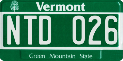 VT license plate NTD026