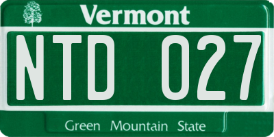 VT license plate NTD027