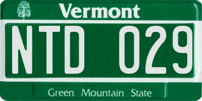 VT license plate NTD029