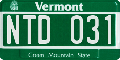 VT license plate NTD031