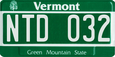 VT license plate NTD032