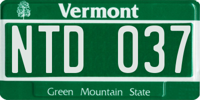 VT license plate NTD037