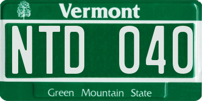 VT license plate NTD040