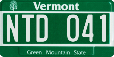 VT license plate NTD041