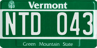 VT license plate NTD043