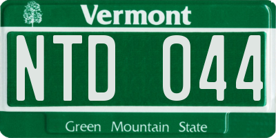 VT license plate NTD044