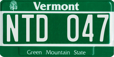 VT license plate NTD047