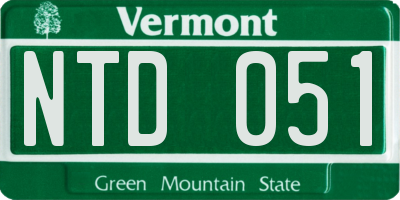 VT license plate NTD051