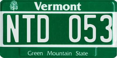 VT license plate NTD053
