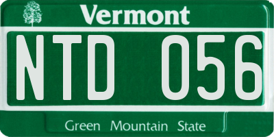VT license plate NTD056