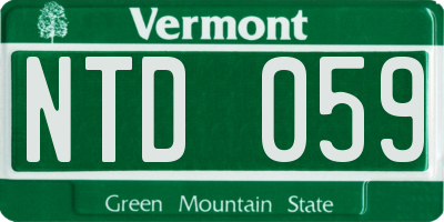 VT license plate NTD059
