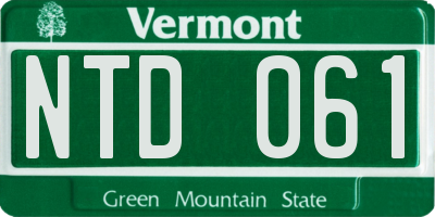 VT license plate NTD061
