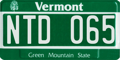 VT license plate NTD065