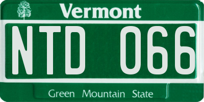 VT license plate NTD066