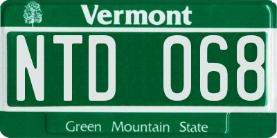 VT license plate NTD068