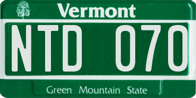 VT license plate NTD070