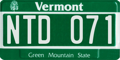 VT license plate NTD071
