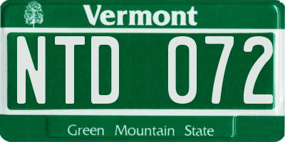 VT license plate NTD072
