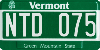 VT license plate NTD075
