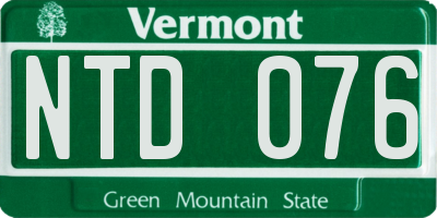VT license plate NTD076