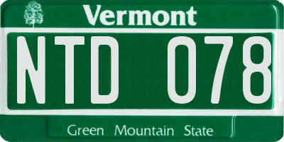 VT license plate NTD078