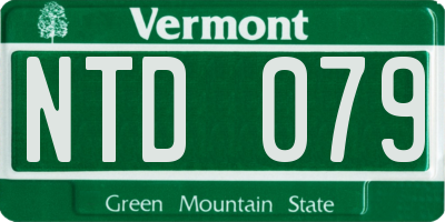 VT license plate NTD079